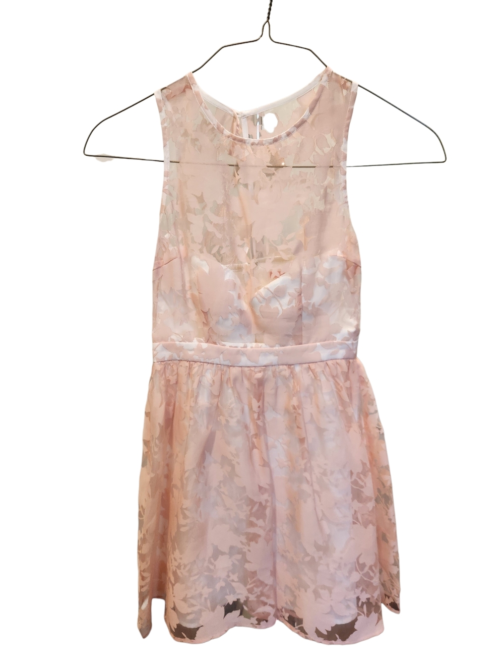 Minuet Petite Sleeveless Blush Pink Floral Mini Dress